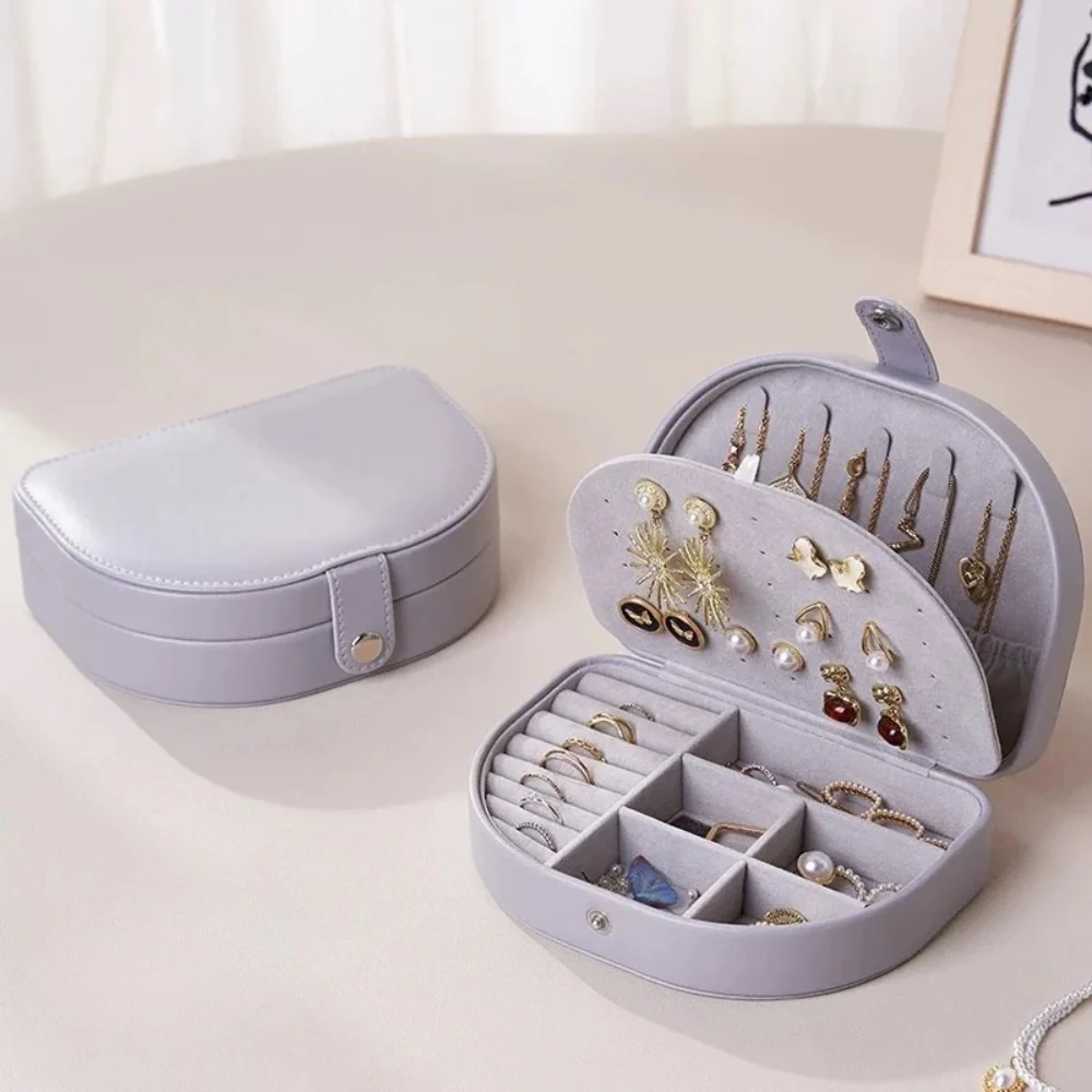 Travel Jewelry Case — Round Faux Leather