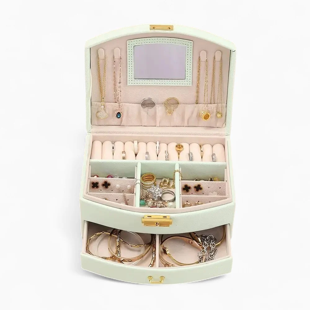 Travel Jewelry Case with Mirror — Secure Organizer