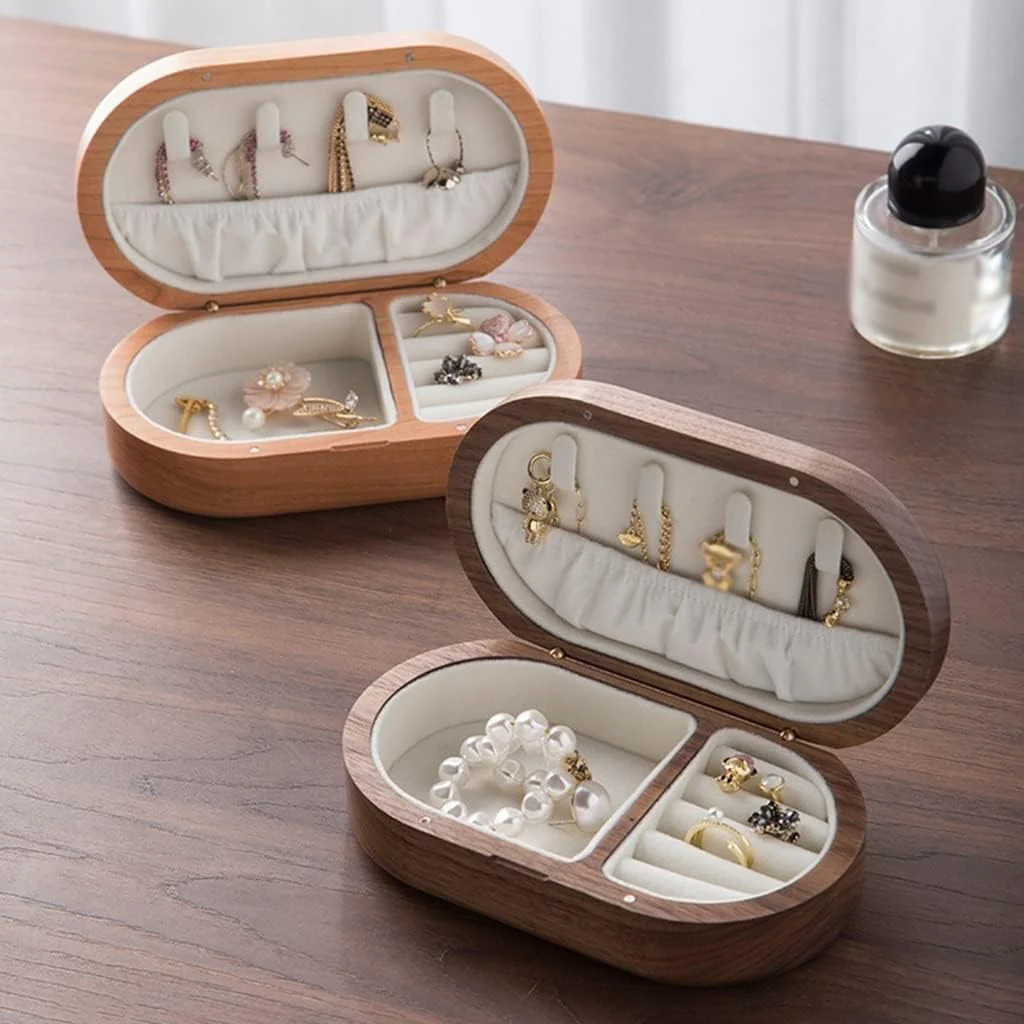 Jewelry Box — Portable Wooden Travel Organizer