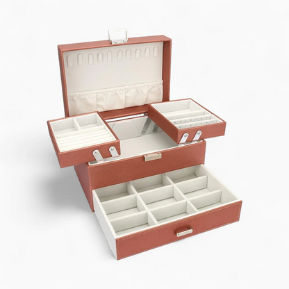 Jewelry Organizer — Multi-Compartment Vegan Leather