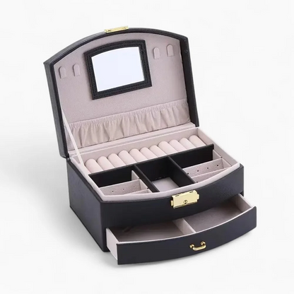 Travel Jewelry Case with Mirror — Secure Organizer