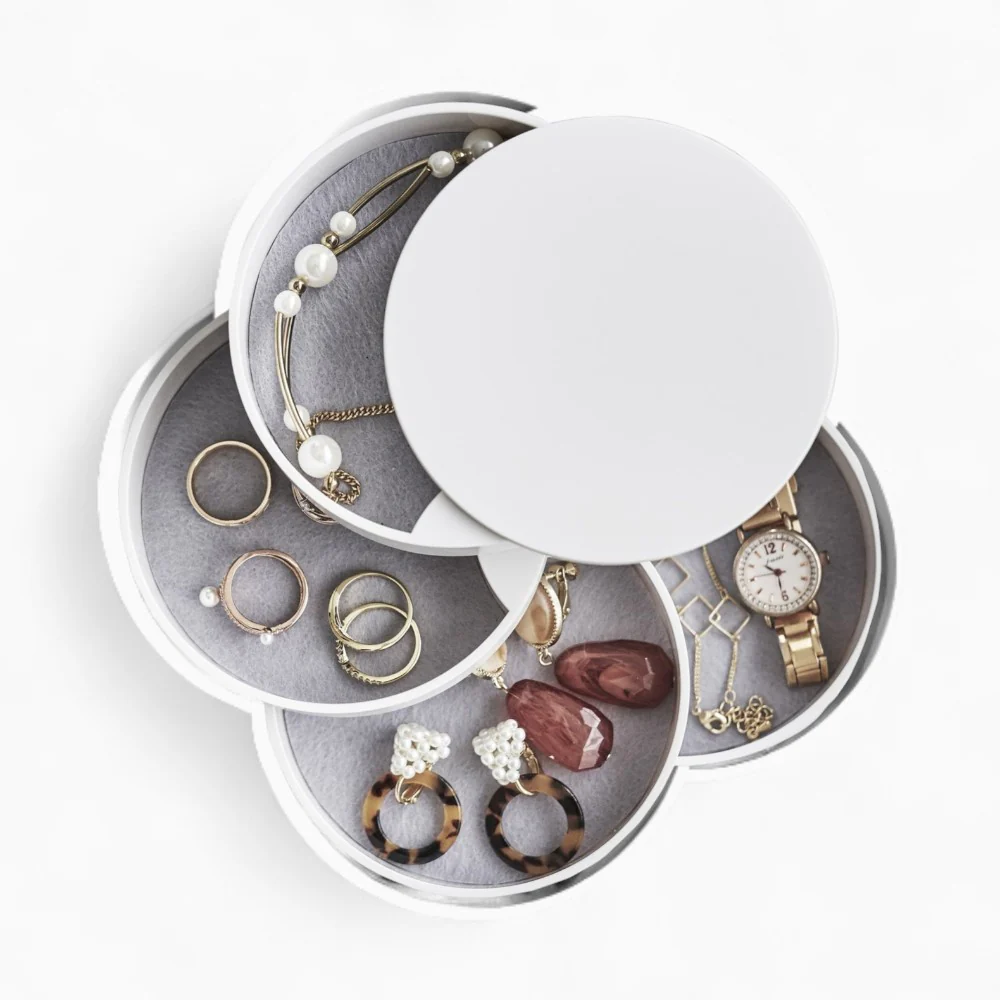 Jewelry Box — Round Velvet-Lined