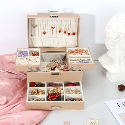 Jewelry Organizer — Multi-Compartment Vegan Leather