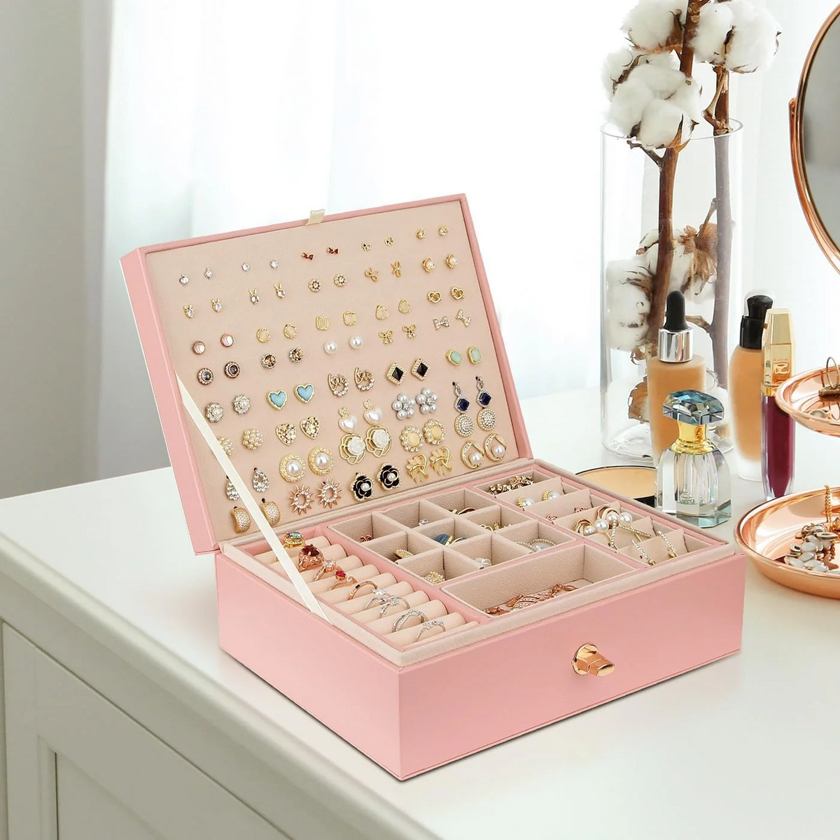 Jewelry Box — Versatile with 2 Removable Organizers