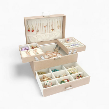 Jewelry Organizer — Multi-Compartment Vegan Leather
