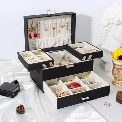 Jewelry Organizer — Multi-Compartment Vegan Leather