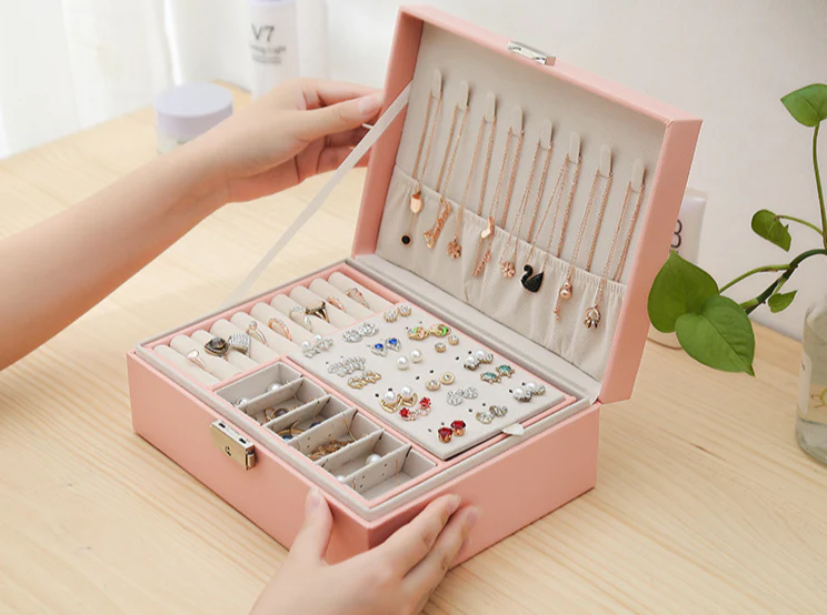 Jewelry Box Modern — Velvet Interior Organizer