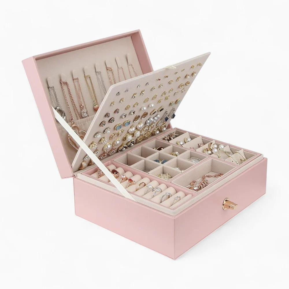 Jewelry Box — Versatile with 2 Removable Organizers