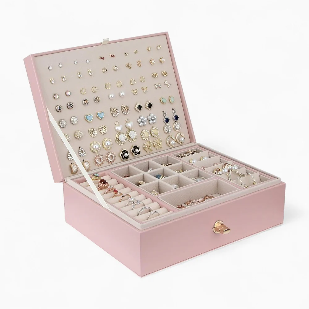 Jewelry Box — Versatile with 2 Removable Organizers