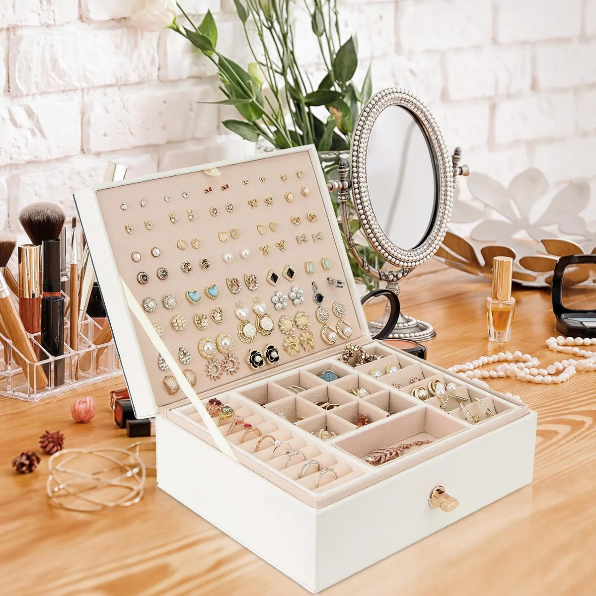 Jewelry Box — Versatile with 2 Removable Organizers