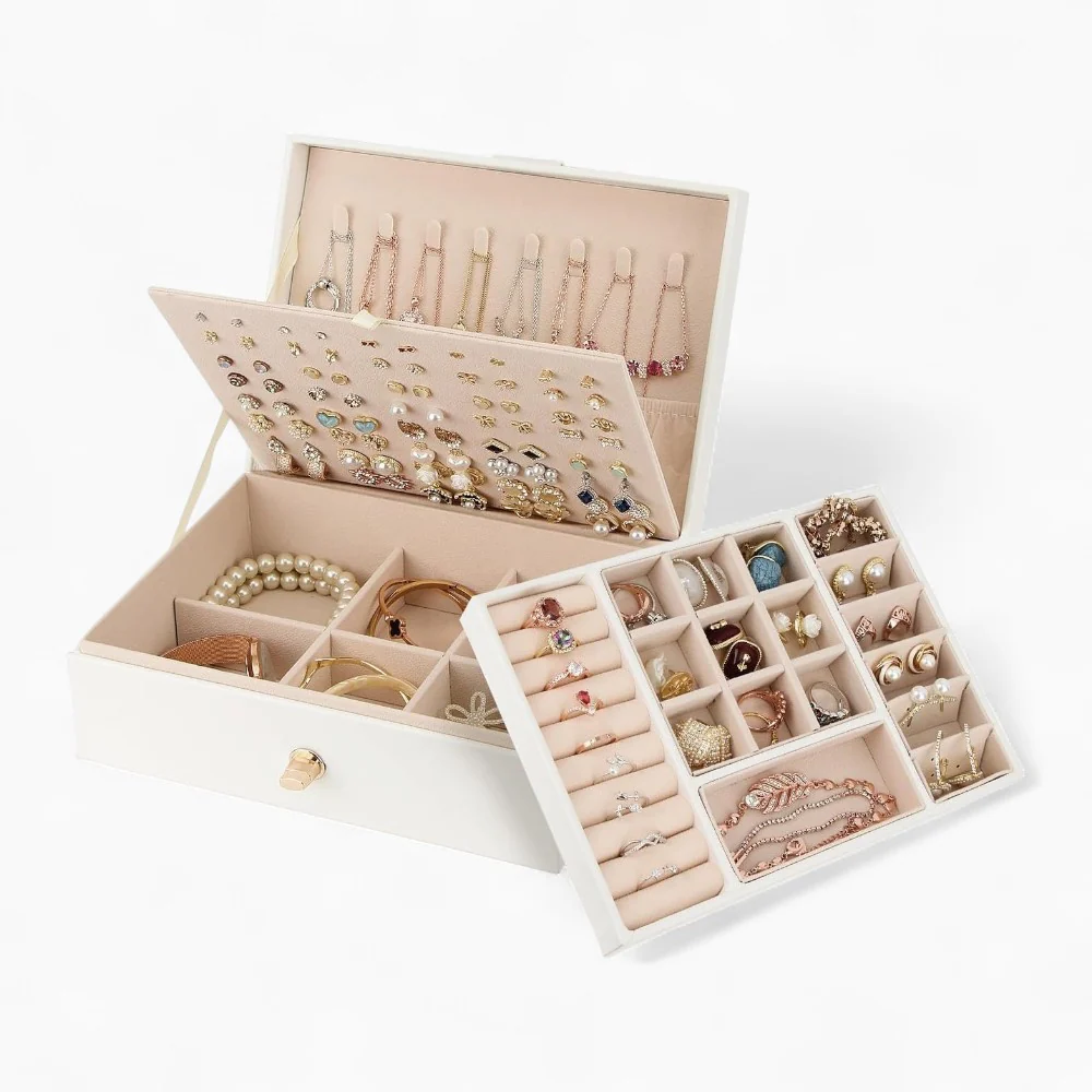 Jewelry Box — Versatile with 2 Removable Organizers