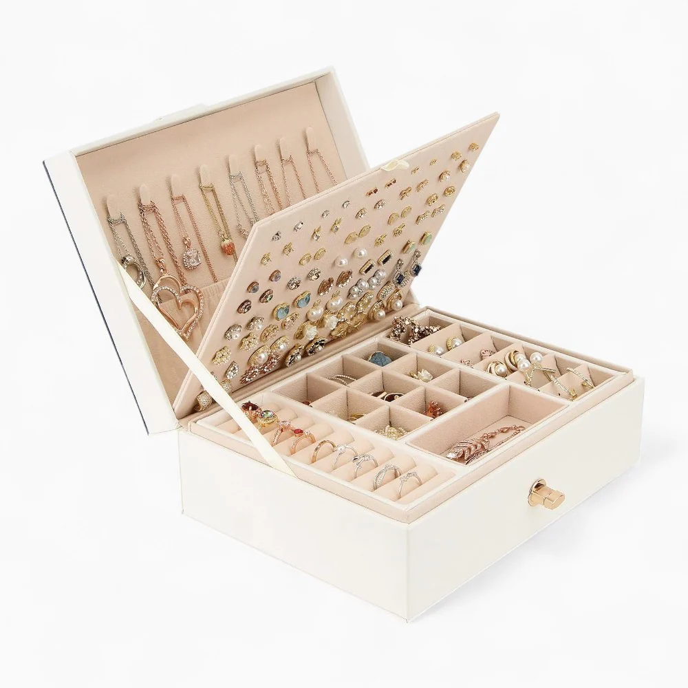 Jewelry Box — Versatile with 2 Removable Organizers