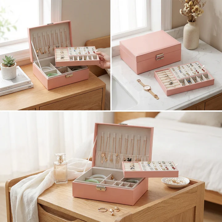 Jewelry Box Modern — Velvet Interior Organizer