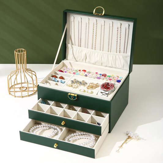 Jewelry Box with Drawers — 2-Tier Organizer