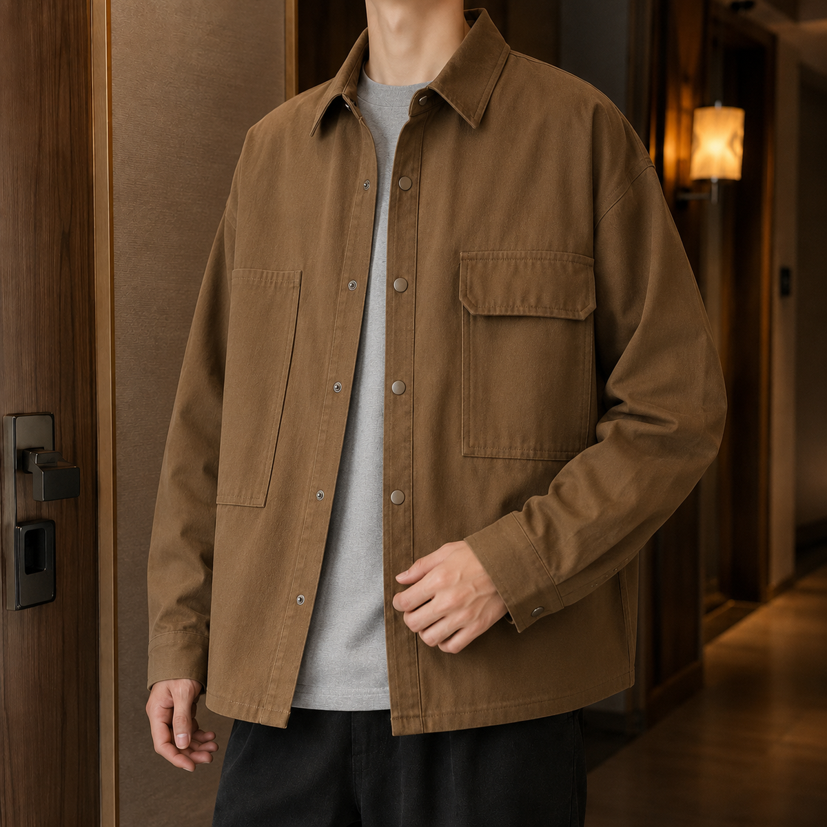 Cotton Blend Utility Jacket