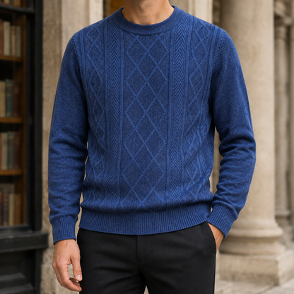 Textured Knit Crew Neck Sweater