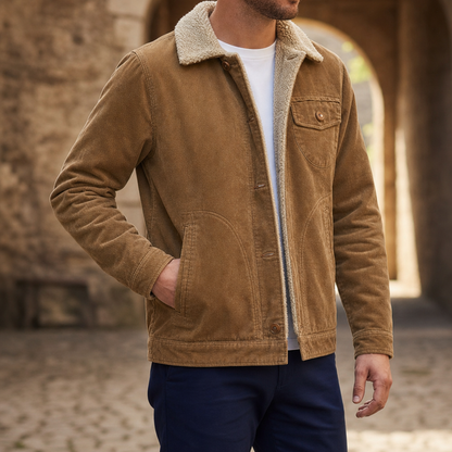 Lefkada Sherpa Lined Corduroy Jacket