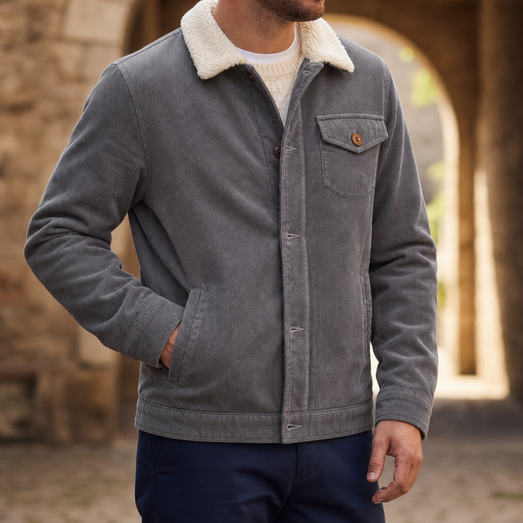 Lefkada Sherpa Lined Corduroy Jacket