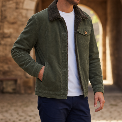 Lefkada Sherpa Lined Corduroy Jacket