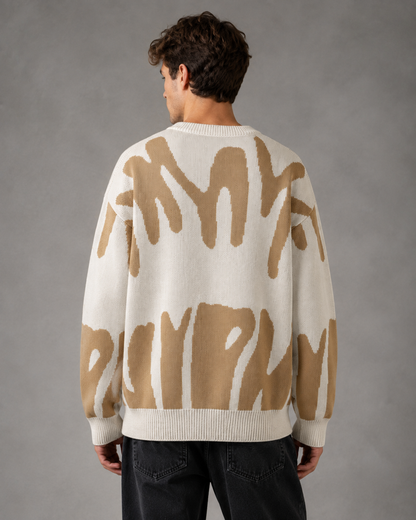Men's Abstract Knit Drop Shoulder Sweater