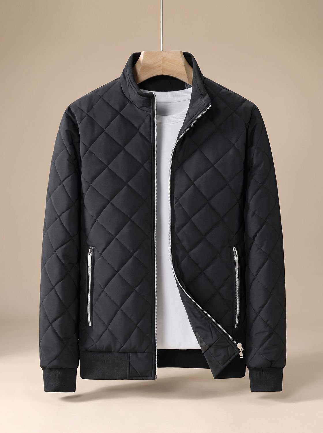 Samuel | Men's Diamond-Quilted Full-Zip Insulated Bomber Jacket