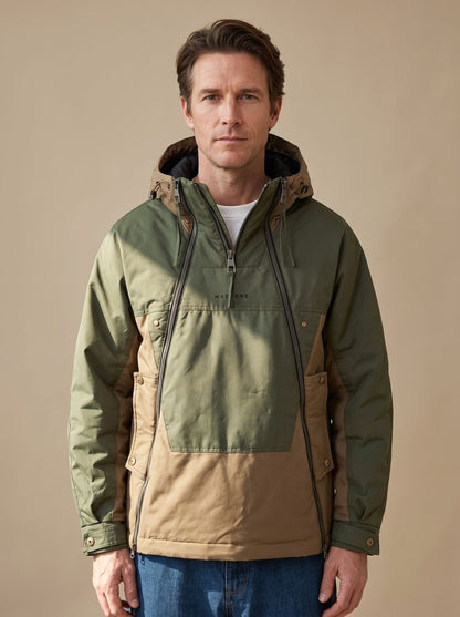 Sebastian | Men's Quilted Hooded Half-Zip Anorak Jacket