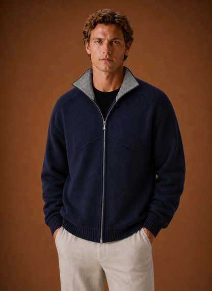 Men's Full Zip Knit Cardigan Jacket