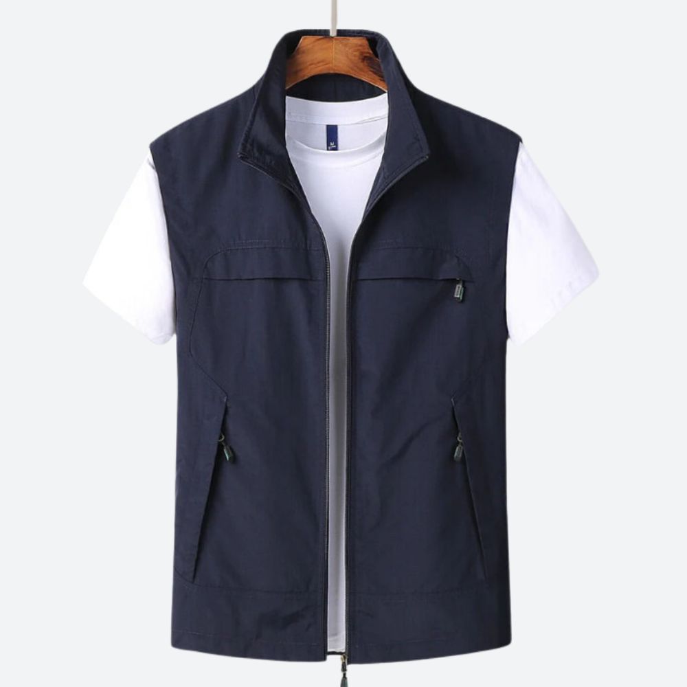 Longline Open Front Ribbed Vest