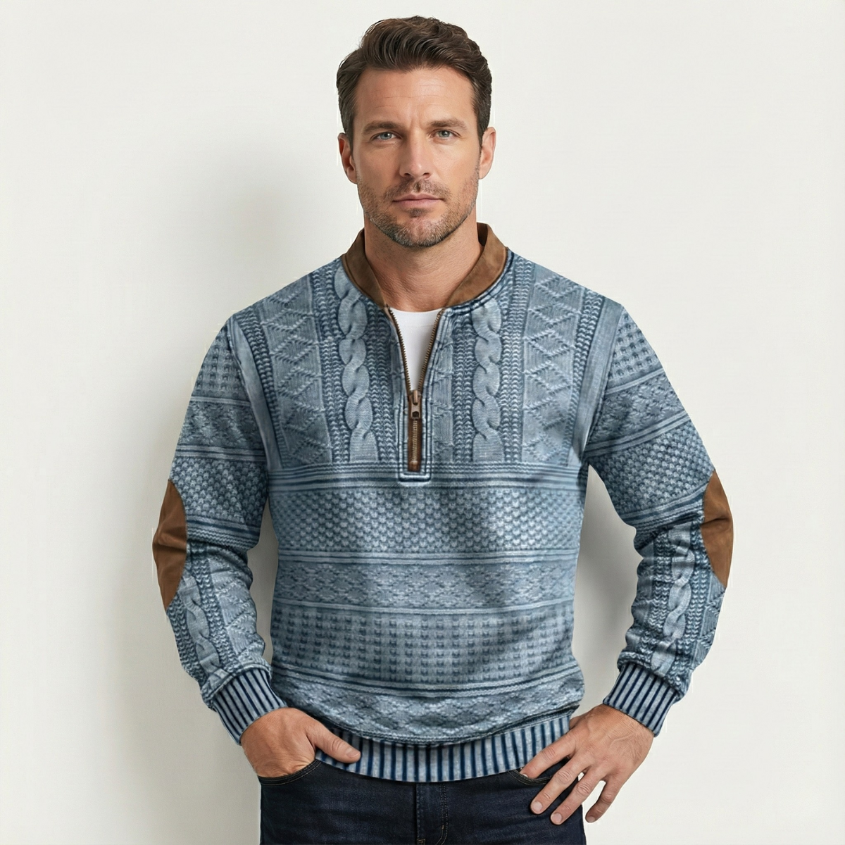 Oversized Button Front Ribbed Trim Cardigan