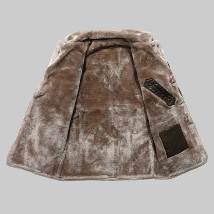 Rocco - Men's Faux-Fur Lined Coat with Notch Lapels
