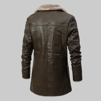 Rocco - Men's Faux-Fur Lined Coat with Notch Lapels
