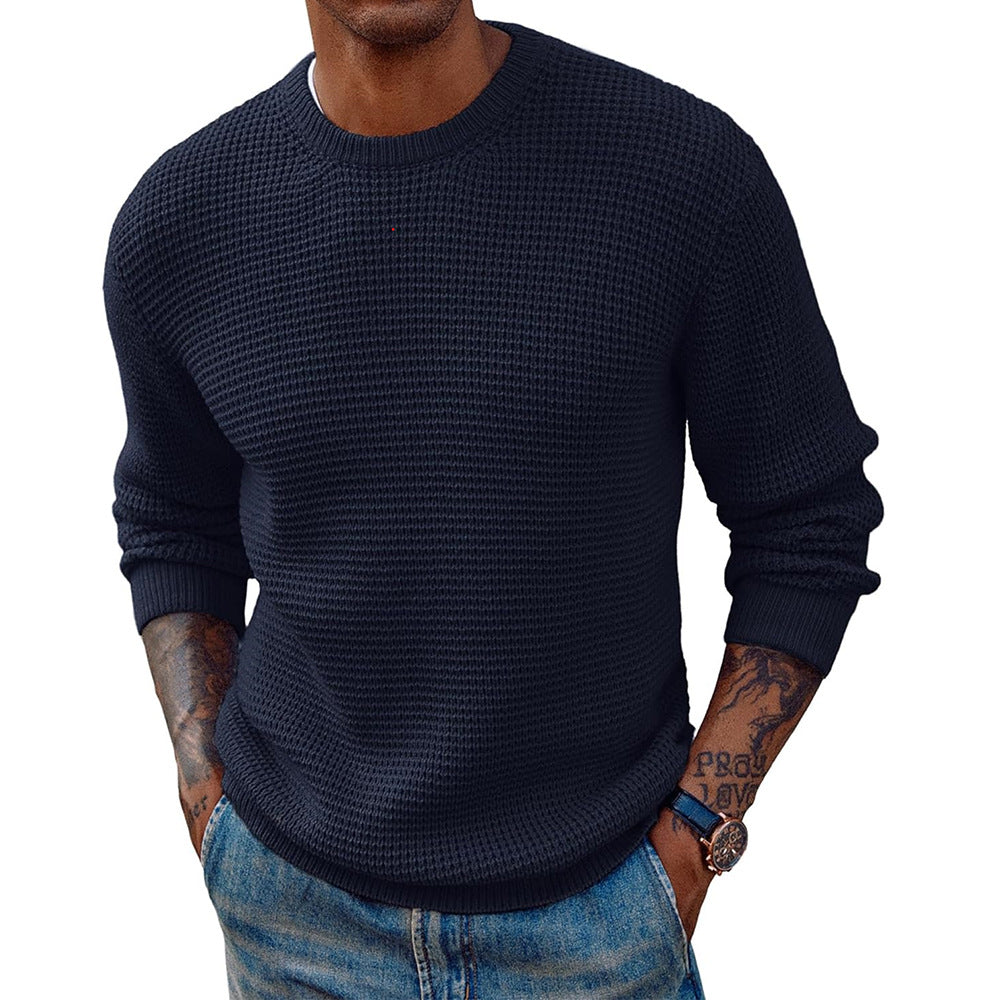 Ribbed Crew-Neck Longline Sweater