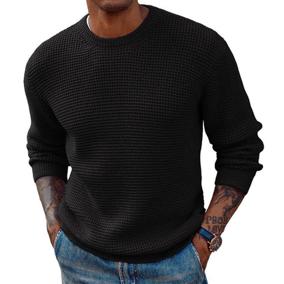 Ribbed Crew-Neck Longline Sweater