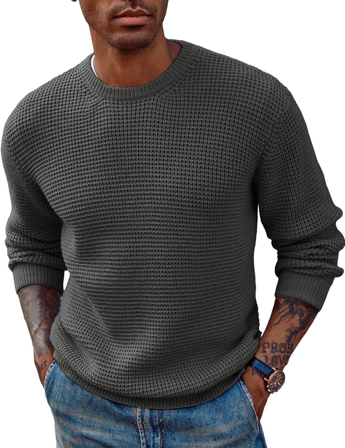Ribbed Crew-Neck Longline Sweater