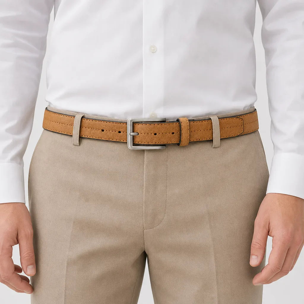 Men's Pin Buckle Genuine Leather Belt