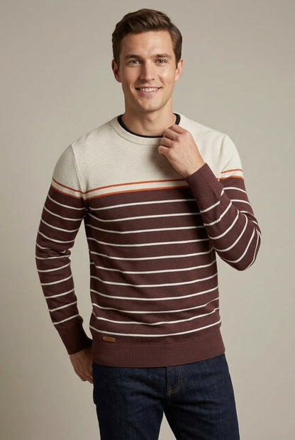 Men's Striped Crew Neck Sweater